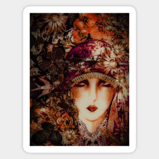 LATE SUMMER IN THE 70S CHOCOLATE ORANGE ART DECO FLAPPER COLLAGE Sticker